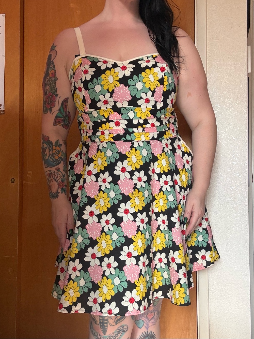 Unique Vintage Fabulous Floral Print Fit & Flare Dress